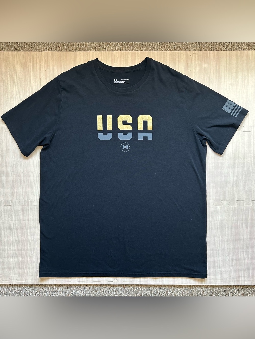 Men’s Under Armour Freedom USA Metallic Graphic Black T-Shirt. 2XL